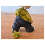Lot of (2) Vintage Norwegian Troll theme Hand carved Wood Figurines by Henning (Norway) Woman 6', Man 6'