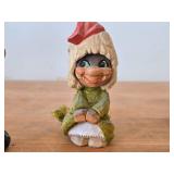 Lot of (2) Vintage Norwegian Troll theme Hand carved Wood Figurines by Henning (Norway) Woman 6', Man 6'