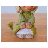Lot of (2) Vintage Norwegian Troll theme Hand carved Wood Figurines by Henning (Norway) Woman 6', Man 6'