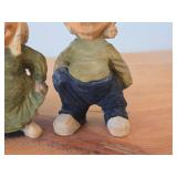 Lot of (2) Vintage Norwegian Troll theme Hand carved Wood Figurines by Henning (Norway) Woman 6', Man 6'