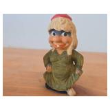 Lot of (2) Vintage Norwegian Troll theme Hand carved Wood Figurines by Henning (Norway) Woman 6', Man 6'