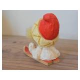 Vintage 3 3/4' Troll Gnome Snowflake theme Hand carved Wood Figurine (Norway)