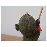 Vintage 7 1/2' Norwegian Troll Skiing theme Hand carved Wood Figurine by Henning (Norway)