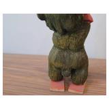 Vintage 7 1/2' Norwegian Troll Skiing theme Hand carved Wood Figurine by Henning (Norway)