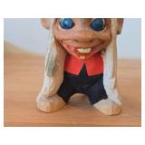 Vintage 6 1/4' Norwegian Troll theme Hand carved Wood Figurine by Henning (Norway)