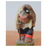 Vintage 7 1/2' Troll theme Hand carved Wood Figurine / Norwegian Folk Art style