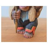 Vintage 6 1/2' Troll theme Hand carved Wood Figurine / Norwegian Folk Art style