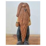 Vintage 8' Character theme Hand carved Wood Figurine / Folk Art style
