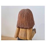 Vintage 8' Character theme Hand carved Wood Figurine / Folk Art style