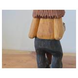 Vintage 8' Character theme Hand carved Wood Figurine / Folk Art style