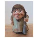 Vintage 4' Norwegian Troll theme Hand carved Wood Figurine / Folk Art style