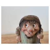 Vintage 4' Norwegian Troll theme Hand carved Wood Figurine / Folk Art style