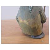 Vintage Old Lady theme Hand carved Hand painted Wood Figurine by Ole Oien (Signed)