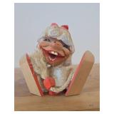 Vintage 5 1/4' Troll Gnome Snowflake theme Hand carved Wood Figurine by Henning Engelsen (Norway)