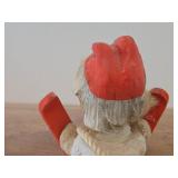 Vintage 5 1/4' Troll Gnome Snowflake theme Hand carved Wood Figurine by Henning Engelsen (Norway)