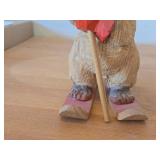 Vintage 7 1/2' Norwegian Troll Skiing theme Hand carved Wood Figurine by Henning (Norway)