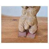 Vintage 7 1/2' Norwegian Troll Skiing theme Hand carved Wood Figurine by Henning (Norway)