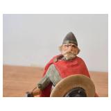 Vintage 6' Viking Warrior theme Hand carved Wood Figurine by Henning Engelsen (Norway)