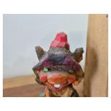 Lot of (3) Vintage Troll theme Hand carved Wood Figurines by Henning (Norway) / Folk Art style