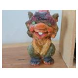 Lot of (3) Vintage Troll theme Hand carved Wood Figurines by Henning (Norway) / Folk Art style