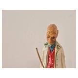 Vintage 9 1/4' Musician with Hardinger Fiddle theme Hand carved Wood Figurine (Norway) / Scandinavian Folk Art style / #857
