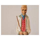 Vintage 9 1/4' Musician with Hardinger Fiddle theme Hand carved Wood Figurine (Norway) / Scandinavian Folk Art style / #857