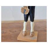 Vintage 9 1/4' Musician with Hardinger Fiddle theme Hand carved Wood Figurine (Norway) / Scandinavian Folk Art style / #857