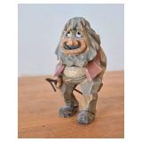 Vintage 6 3/4' Norwegian Troll theme Hand carved Wood Figurine by MLH (on bottom) (Signed) by Henning (Norway) / Folk Art style