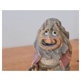 Vintage 6 3/4' Norwegian Troll theme Hand carved Wood Figurine by MLH (on bottom) (Signed) by Henning (Norway) / Folk Art style