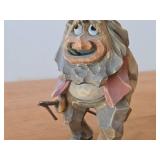 Vintage 6 3/4' Norwegian Troll theme Hand carved Wood Figurine by MLH (on bottom) (Signed) by Henning (Norway) / Folk Art style