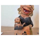 Vintage 7 1/2' Peasant Woman with Tea Kettle Troll theme Hand carved Wood Figurine by Henning Engelsen (Norway)