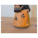 Vintage 7 1/2' Peasant Woman with Tea Kettle Troll theme Hand carved Wood Figurine by Henning Engelsen (Norway)