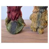 Lot of (2) Vintage 5 1/2' Troll Couple theme Hand carved Wood Figurines by Henning (Norway)
