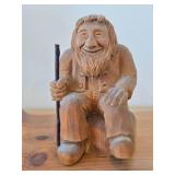 Vintage 5 1/2' Troll theme Hand carved Wood Figurine / Scandinavian Folk Art style