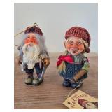 Lot of (2) Den Norske Fjosnissen 3 1/4' Traditional Norwegian Gnome theme Collectible Figurines