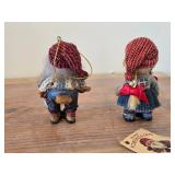 Lot of (2) Den Norske Fjosnissen 3 1/4' Traditional Norwegian Gnome theme Collectible Figurines