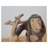 Vintage 9' Troll theme Hand carved Wood Figurine (Signed) by Asbjorn Raanaa / Norwegian Folk Art style