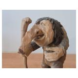 Vintage 9' Troll theme Hand carved Wood Figurine (Signed) by Asbjorn Raanaa / Norwegian Folk Art style