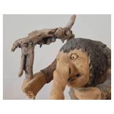 Vintage 14 1/2' Troll theme Hand carved Wood Figurine (Signed) by Asbjorn Raanaa / Authentic Norwegian Folk Art style
