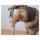 Vintage 14 1/2' Troll theme Hand carved Wood Figurine (Signed) by Asbjorn Raanaa / Authentic Norwegian Folk Art style
