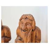 Lot of (2) Vintage 7' Hand carved Wood Figurines