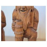 Lot of (2) Vintage 7' Hand carved Wood Figurines