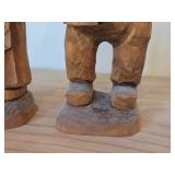 Lot of (2) Vintage 7' Hand carved Wood Figurines