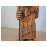 Lot of (2) Vintage 7' Hand carved Wood Figurines