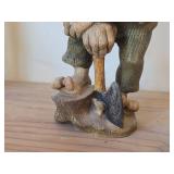 Vintage 8 3/4' Gnome theme Hand carved Hand painted Wood Figurine