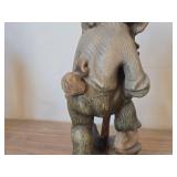 Vintage 8 3/4' Gnome theme Hand carved Hand painted Wood Figurine