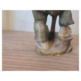 Vintage 8 3/4' Gnome theme Hand carved Hand painted Wood Figurine