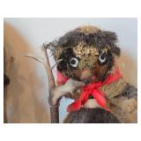 Lot of (2) Troll theme Handmade in Natural Materials Figurines by Rendalen (Signed) (1978) / Folk Art style