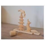 Traditional Russian Bogovodsk Moving Toy Depicting Scene from Fable of Crow and Fox