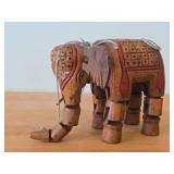 Vintage Indian Elephant theme Handmade Wooden Marionette Jointed Puppet